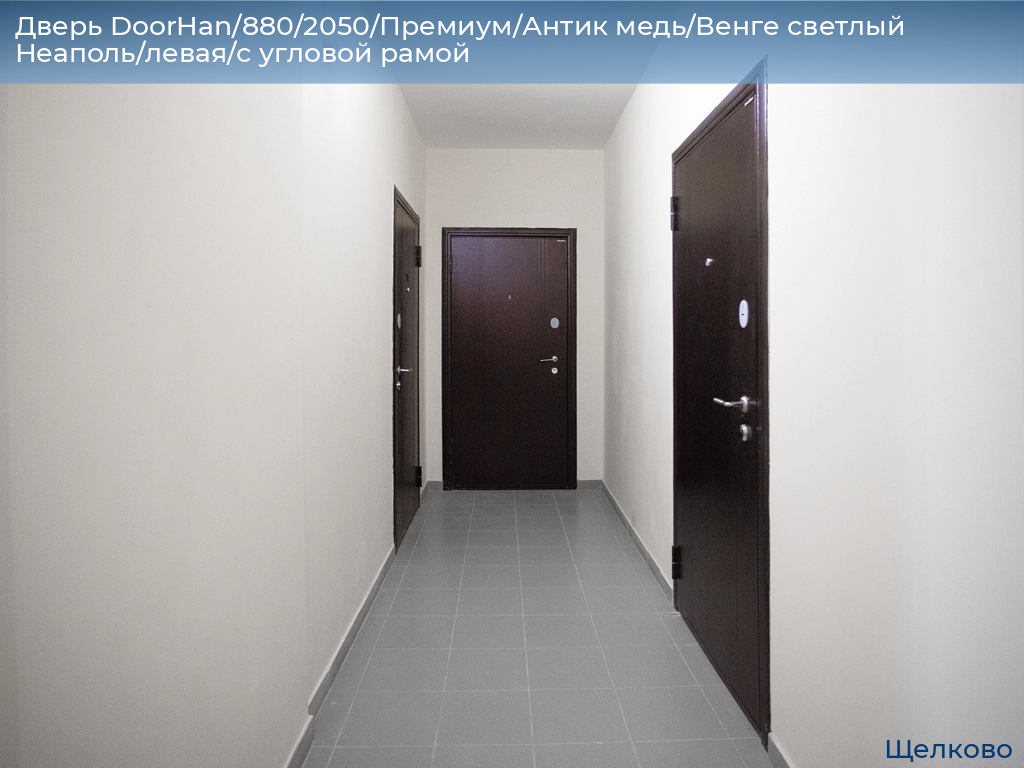 Дверь DoorHan/880/2050/Премиум/Антик медь/Венге светлый Неаполь/левая/с угловой рамой, shchelkovo.doorhan.ru