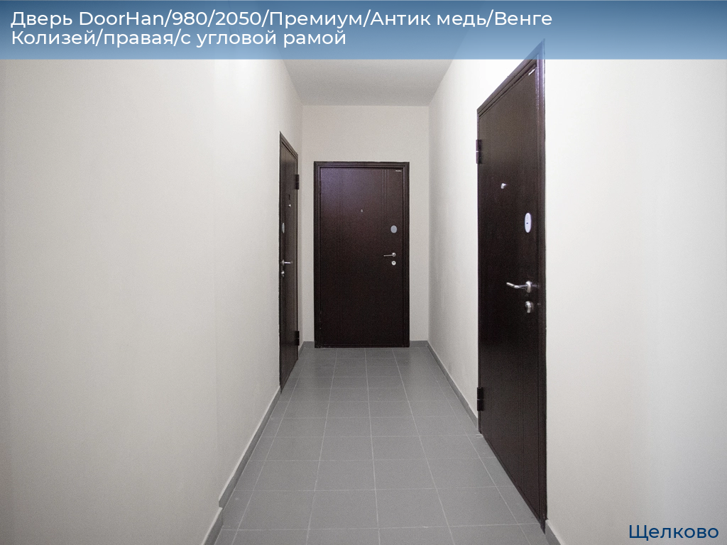 Дверь DoorHan/980/2050/Премиум/Антик медь/Венге Колизей/правая/с угловой рамой, shchelkovo.doorhan.ru